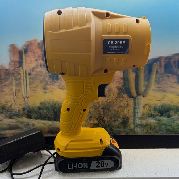 20V Handheld Cordless Yellow Blower - Picture 3 of 6